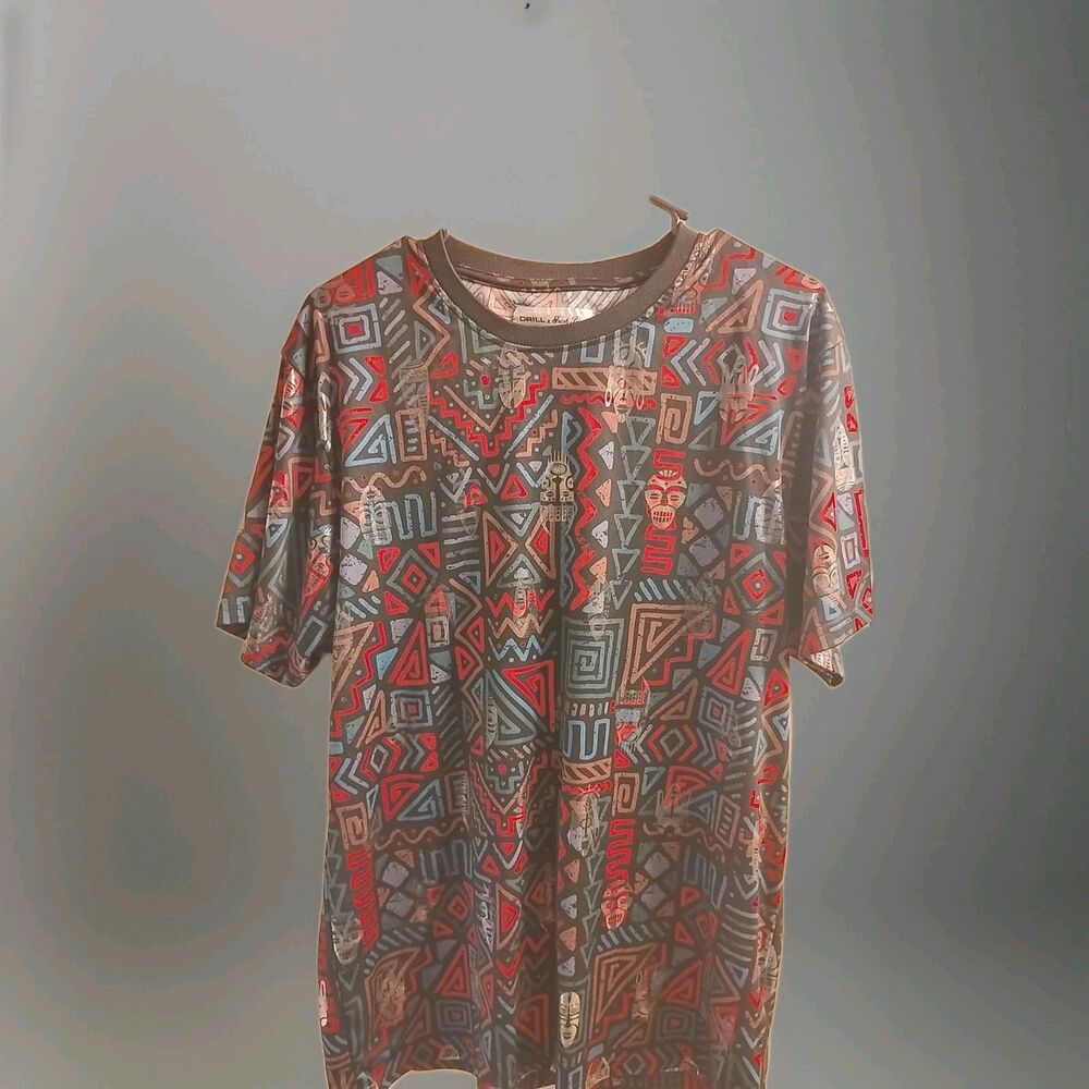 Drill Clothing Co Men's Medium T-Shirt Fresh Prints All Over Print Stretch AOP